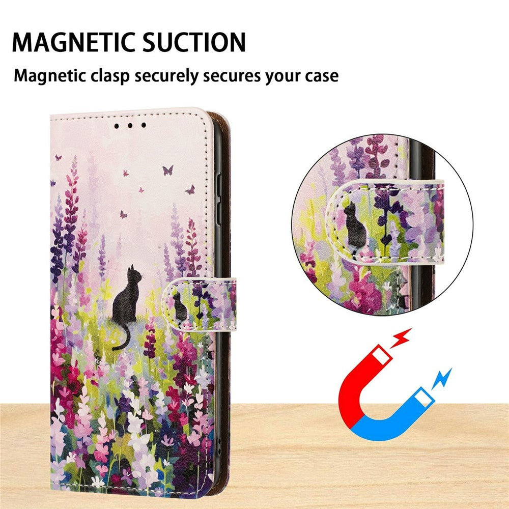 Phone Case For Xiaomi Redmi Note 14 Pro 4G / Note 14 Pro 5G / Poco X7 5G Pattern Printed Wallet Flip Stand PU Leather Cover with Wrist Strap