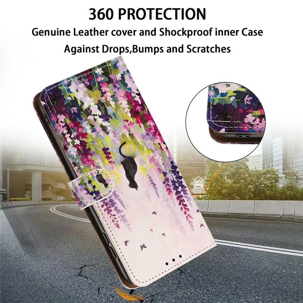 Phone Case For Xiaomi Redmi Note 14 Pro 4G / Note 14 Pro 5G / Poco X7 5G Pattern Printed Wallet Flip Stand PU Leather Cover with Wrist Strap