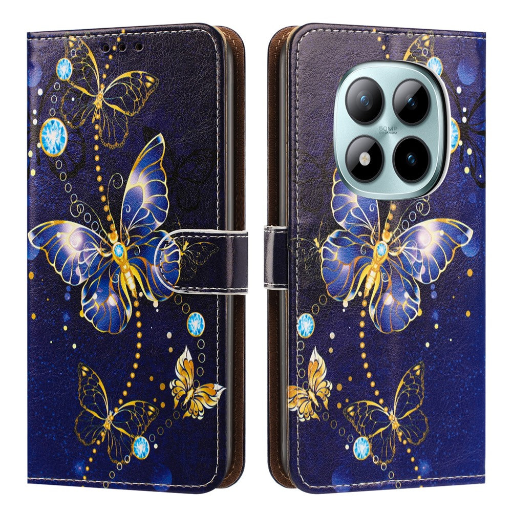Phone Case For Xiaomi Redmi Note 14 Pro 4G / Note 14 Pro 5G / Poco X7 5G Pattern Printed Wallet Flip Stand PU Leather Cover with Wrist Strap