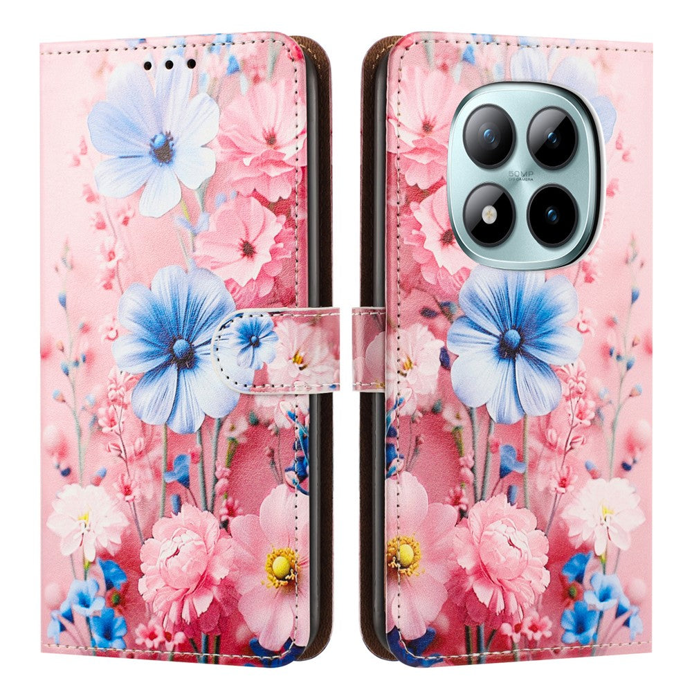 Phone Case For Xiaomi Redmi Note 14 Pro 4G / Note 14 Pro 5G / Poco X7 5G Pattern Printed Wallet Flip Stand PU Leather Cover with Wrist Strap