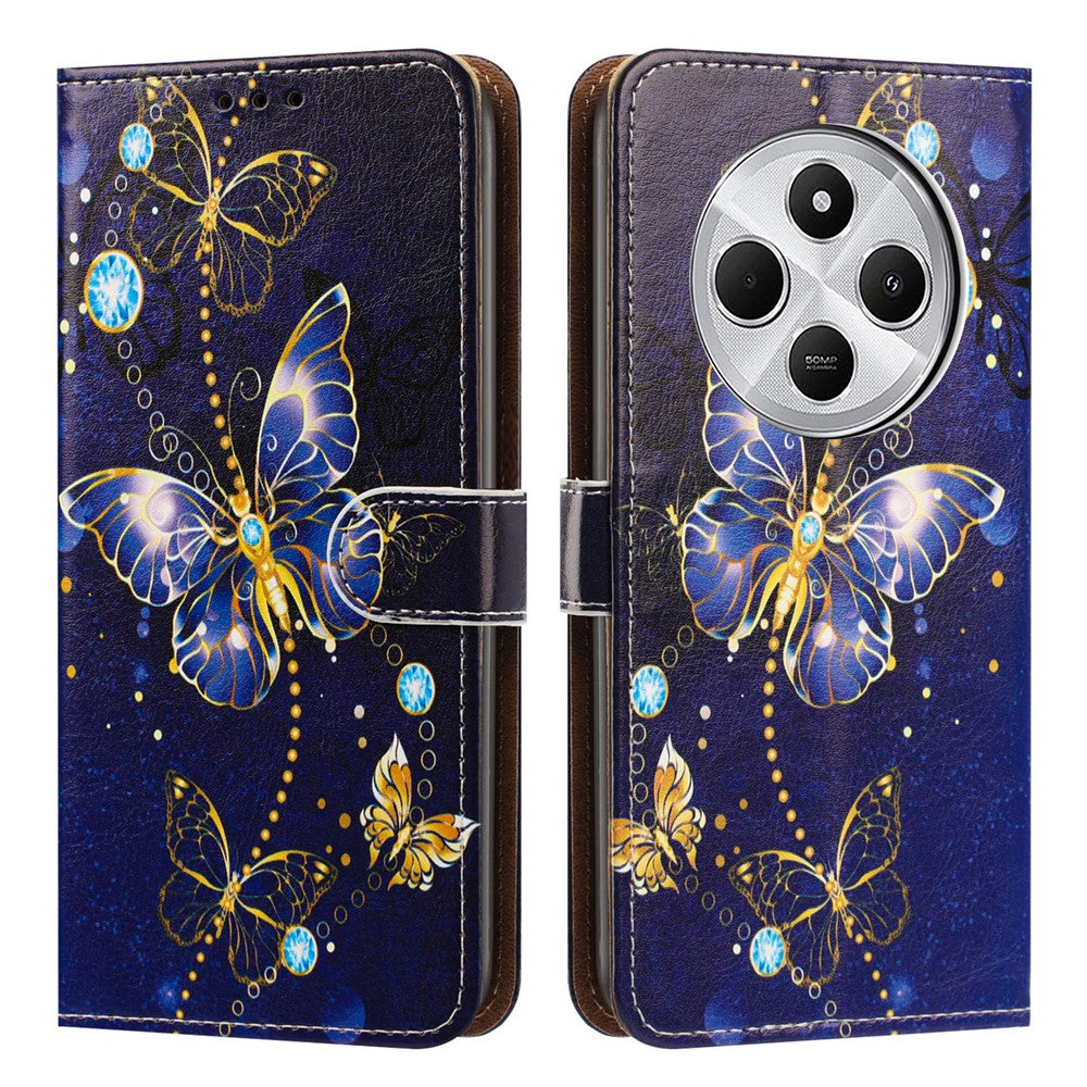 Phone Case For Xiaomi Redmi 14C 4G / 14C 5G / 14R 5G / 17C 4G / 17C 5G / Poco C75 4G Pattern Printed Wallet Flip Stand PU Leather Cover with Wrist Strap