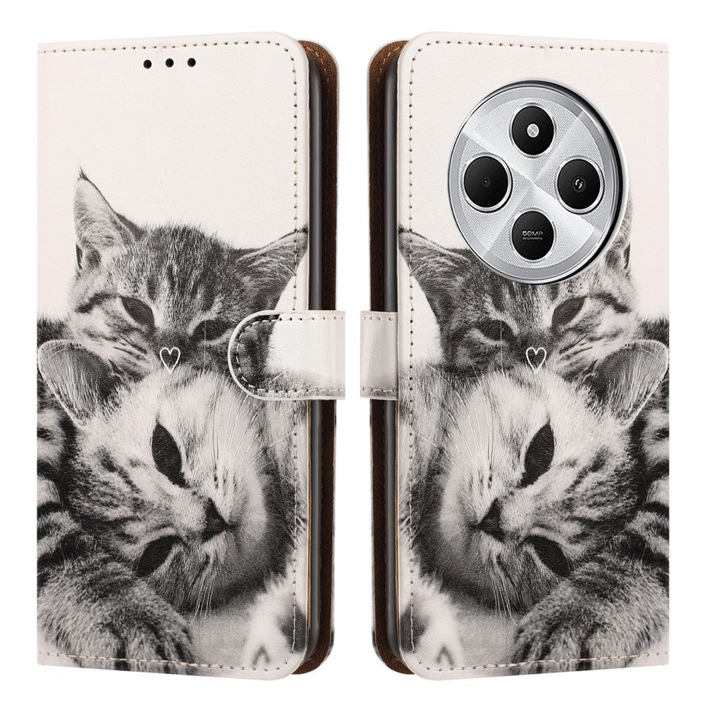 Phone Case For Xiaomi Redmi 14C 4G / 14C 5G / 14R 5G / 17C 4G / 17C 5G / Poco C75 4G Pattern Printed Wallet Flip Stand PU Leather Cover with Wrist Strap
