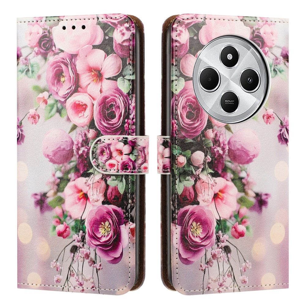 Phone Case For Xiaomi Redmi 14C 4G / 14C 5G / 14R 5G / 17C 4G / 17C 5G / Poco C75 4G Pattern Printed Wallet Flip Stand PU Leather Cover with Wrist Strap