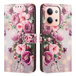 For Xiaomi Redmi 15C 4G (EU) (173mm) / 15C 5G (EU) (173mm)  Case Pattern Printed Wallet Flip Stand PU Leather Phone Cover with Wrist Strap
