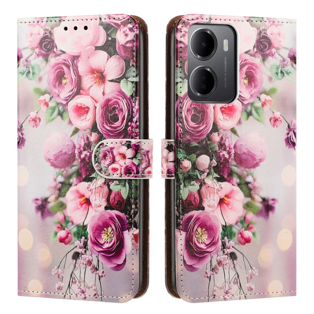 For Xiaomi Redmi 15a 5G Case Pattern Printed Wallet Flip Stand PU Leather Phone Cover with Wrist Strap