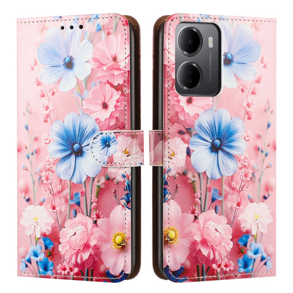 For Xiaomi Redmi 15a 5G Case Pattern Printed Wallet Flip Stand PU Leather Phone Cover with Wrist Strap