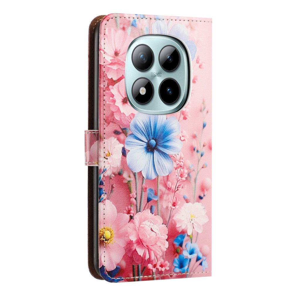 For Xiaomi Redmi Note 15 Pro 4G (Global) Case Pattern Printed Wallet Flip Stand PU Leather Phone Cover with Wrist Strap