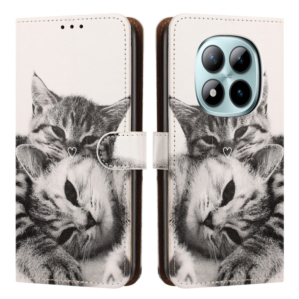 For Xiaomi Redmi Note 15 Pro 4G (Global) Case Pattern Printed Wallet Flip Stand PU Leather Phone Cover with Wrist Strap