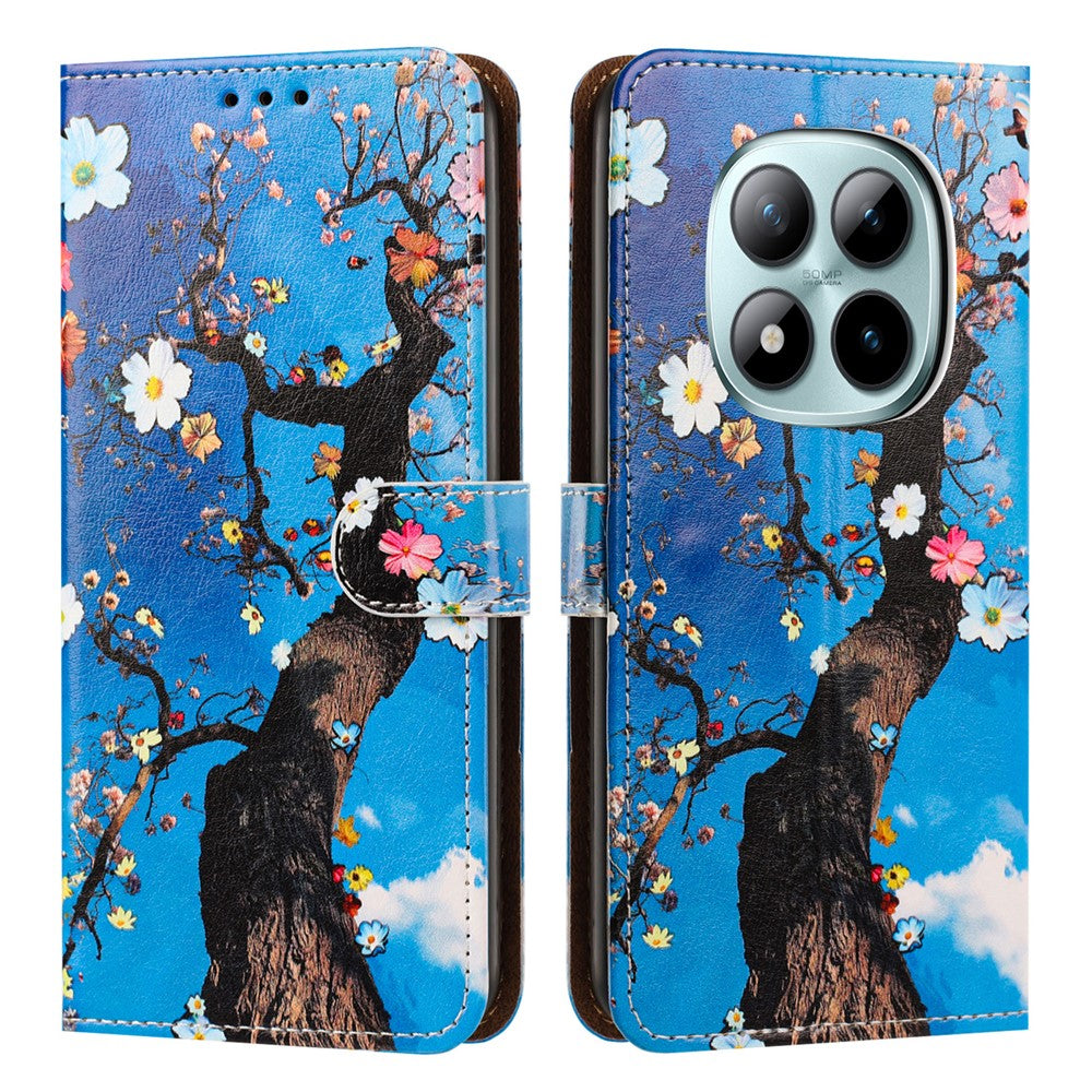 For Xiaomi Redmi Note 15 Pro 4G (Global) Case Pattern Printed Wallet Flip Stand PU Leather Phone Cover with Wrist Strap