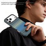 For iPhone 18 Pro Max Magnetic Case Gradient Rainbow Leather Coated TPU + PC Hybrid Shockproof Cover