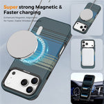 For iPhone 18 Pro Max Magnetic Case Gradient Rainbow Leather Coated TPU + PC Hybrid Shockproof Cover