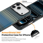 For iPhone 18 Pro Max Magnetic Case Gradient Rainbow Leather Coated TPU + PC Hybrid Shockproof Cover