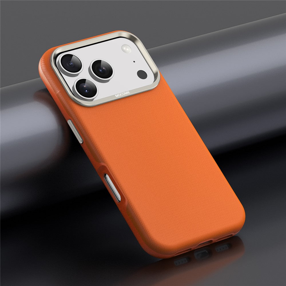 Til iPhone 18 Pro Cover Kompatibelt med MagSafe Fint Gittermønster Læderbelagt TPU PC Telefoncover med Metal Linseramme