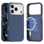Til iPhone 18 Pro Cover Kompatibelt med MagSafe Fint Gittermønster Læderbelagt TPU PC Telefoncover med Metal Linseramme