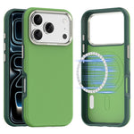 Til iPhone 18 Pro Cover Kompatibelt med MagSafe Fint Gittermønster Læderbelagt TPU PC Telefoncover med Metal Linseramme
