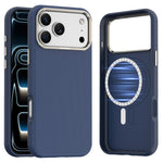 For iPhone 18 Pro Max Case Compatible with MagSafe Fine Grid Texture Leather Coated TPU PC Phone Cover with Metal Lens Frame