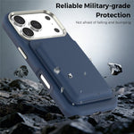 For iPhone 18 Pro Case Compatible with MagSafe Fine Grid Texture Leather Back Phone Cover with Detachable Card Holder