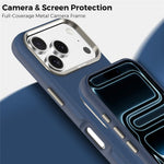 For iPhone 18 Pro Case Compatible with MagSafe Fine Grid Texture Leather Back Phone Cover with Detachable Card Holder
