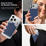 For iPhone 18 Pro Case Compatible with MagSafe Fine Grid Texture Leather Back Phone Cover with Detachable Card Holder