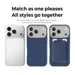 For iPhone 18 Pro Case Compatible with MagSafe Fine Grid Texture Leather Back Phone Cover with Detachable Card Holder