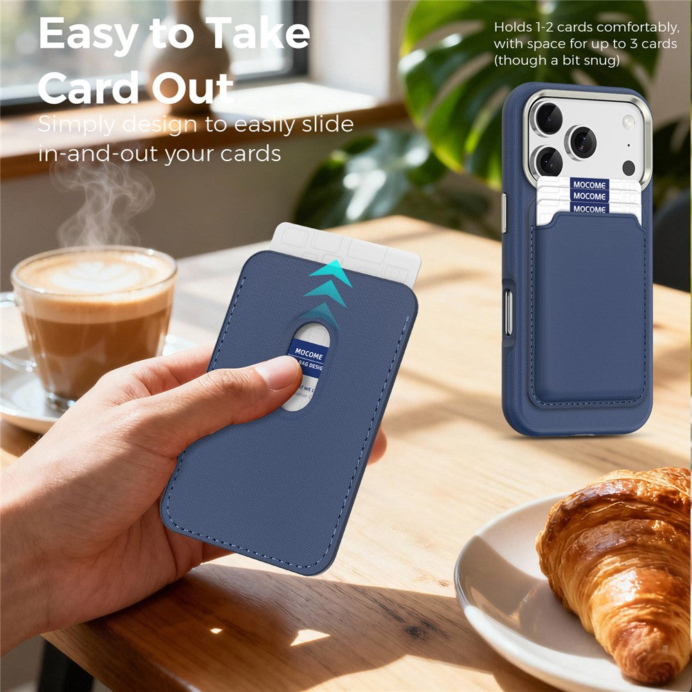 For iPhone 18 Pro Case Compatible with MagSafe Fine Grid Texture Leather Back Phone Cover with Detachable Card Holder
