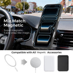 For iPhone 18 Pro Max Case Compatible with MagSafe Fine Grid Texture Leather Back Phone Cover with Detachable Card Holder