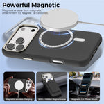For iPhone 18 Pro Max Case Compatible with MagSafe Fine Grid Texture Leather Back Phone Cover with Detachable Card Holder