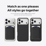 For iPhone 18 Pro Max Case Compatible with MagSafe Fine Grid Texture Leather Back Phone Cover with Detachable Card Holder