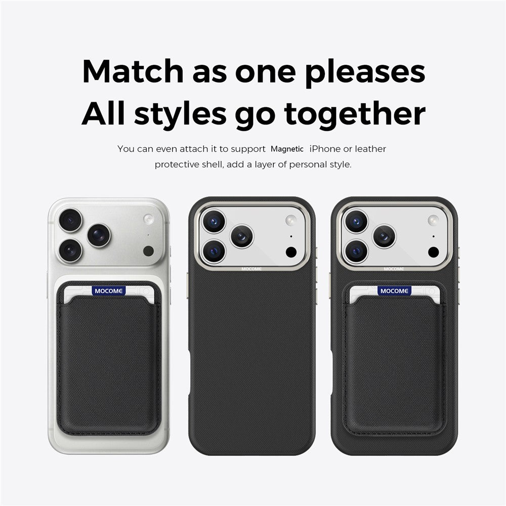 For iPhone 18 Pro Max Case Compatible with MagSafe Fine Grid Texture Leather Back Phone Cover with Detachable Card Holder