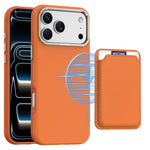For iPhone 18 Pro Max Case Compatible with MagSafe Fine Grid Texture Leather Back Phone Cover with Detachable Card Holder