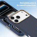 For iPhone 18 Pro Max Case Compatible with MagSafe Carbon Fiber Texture Shockproof Leather TPU PC Protective Cover