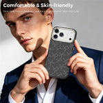 For iPhone 18 Pro Max Magnetic Case Aramid Fiber Texture Leather + PC + TPU Shockproof Phone Cover