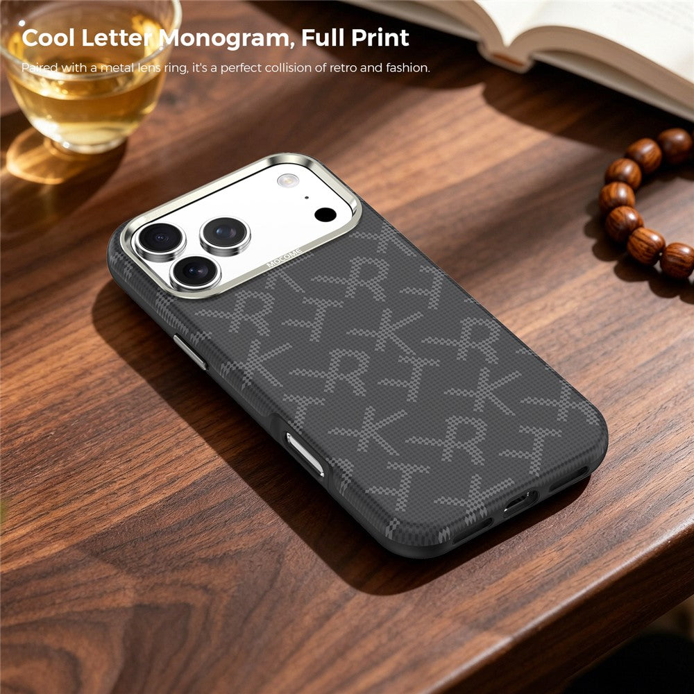 For iPhone 18 Pro Max Magnetic Case Aramid Fiber Texture Leather + PC + TPU Shockproof Phone Cover