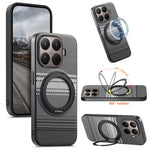 Xiaomi 17T-etui med magnetisk støttefod, læder + TPU-mobilcover med skærmbeskytter af hærdet glas