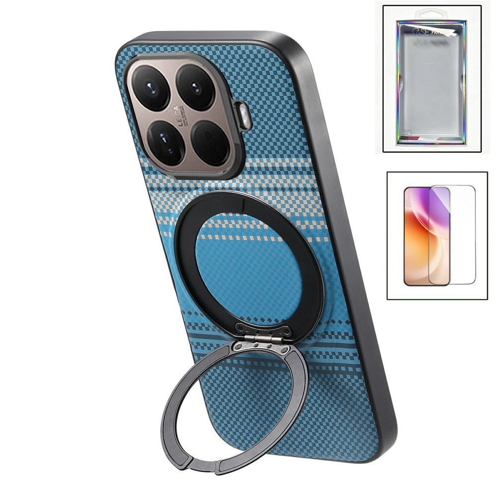 Xiaomi 17T-etui med magnetisk støttefod, læder + TPU-mobilcover med skærmbeskytter af hærdet glas