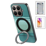 Xiaomi 17T-etui med magnetisk støttefod, læder + TPU-mobilcover med skærmbeskytter af hærdet glas