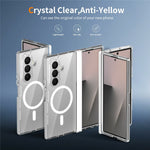 For Samsung Galaxy Z Fold7 5G Magnetic Case Shockproof Acrylic Clear Cover with Tempered Glass Screen Protector