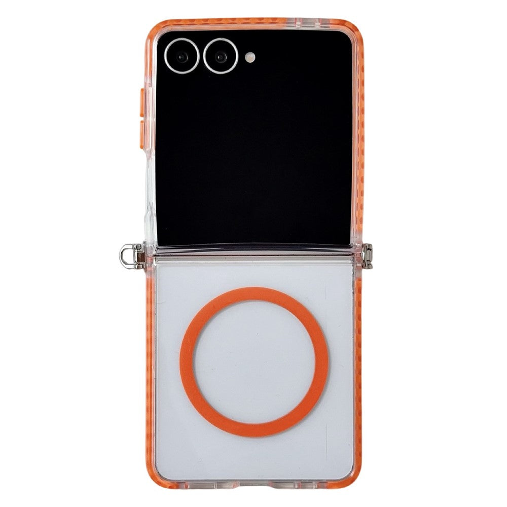 Til Samsung Galaxy Z Flip7 5G Magnetisk Etui Dual-Color Design Stødabsorberende TPU Telefoncover