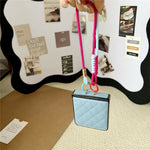 For Samsung Galaxy Z Flip7 5G Case Air Cushion V-Pattern Diamond Grid Leather + PC Phone Cover with Lanyard