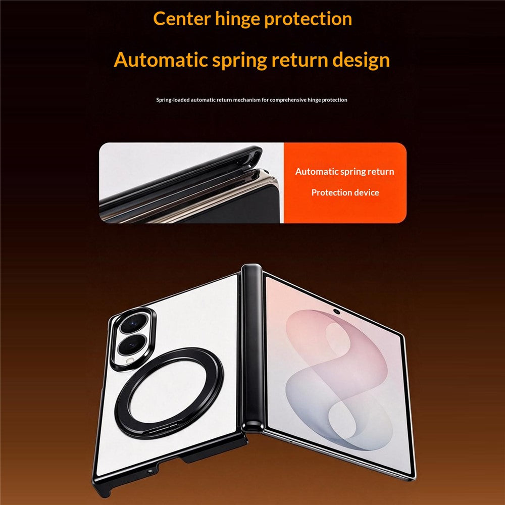 For Samsung Galaxy Z Fold8 Case Magnetic Rotating Kickstand Clear PC Phone Cover