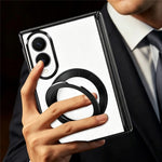For Samsung Galaxy Z Fold8 Case Magnetic Rotating Kickstand Clear PC Phone Cover