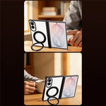 For Samsung Galaxy Z Fold8 Case Magnetic Rotating Kickstand Clear PC Phone Cover
