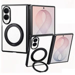 For Samsung Galaxy Z Fold8 Case Magnetic Rotating Kickstand Clear PC Phone Cover