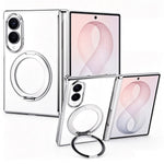 For Samsung Galaxy Z Fold8 Case Magnetic Rotating Kickstand Clear PC Phone Cover