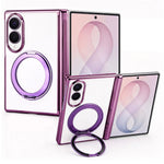 For Samsung Galaxy Z Fold8 Case Magnetic Rotating Kickstand Clear PC Phone Cover