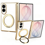 For Samsung Galaxy Z Fold8 Case Magnetic Rotating Kickstand Clear PC Phone Cover