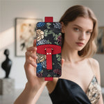 For Samsung Galaxy Z Flip8 Kickstand Case Flower Pattern Leather + PC Phone Cover with Back Film