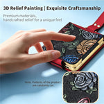 For Samsung Galaxy Z Flip8 Kickstand Case Flower Pattern Leather + PC Phone Cover with Back Film