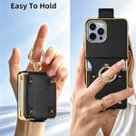 For Samsung Galaxy Z Flip8 Case PU + PC Protective Phone Cover with Finger Holder