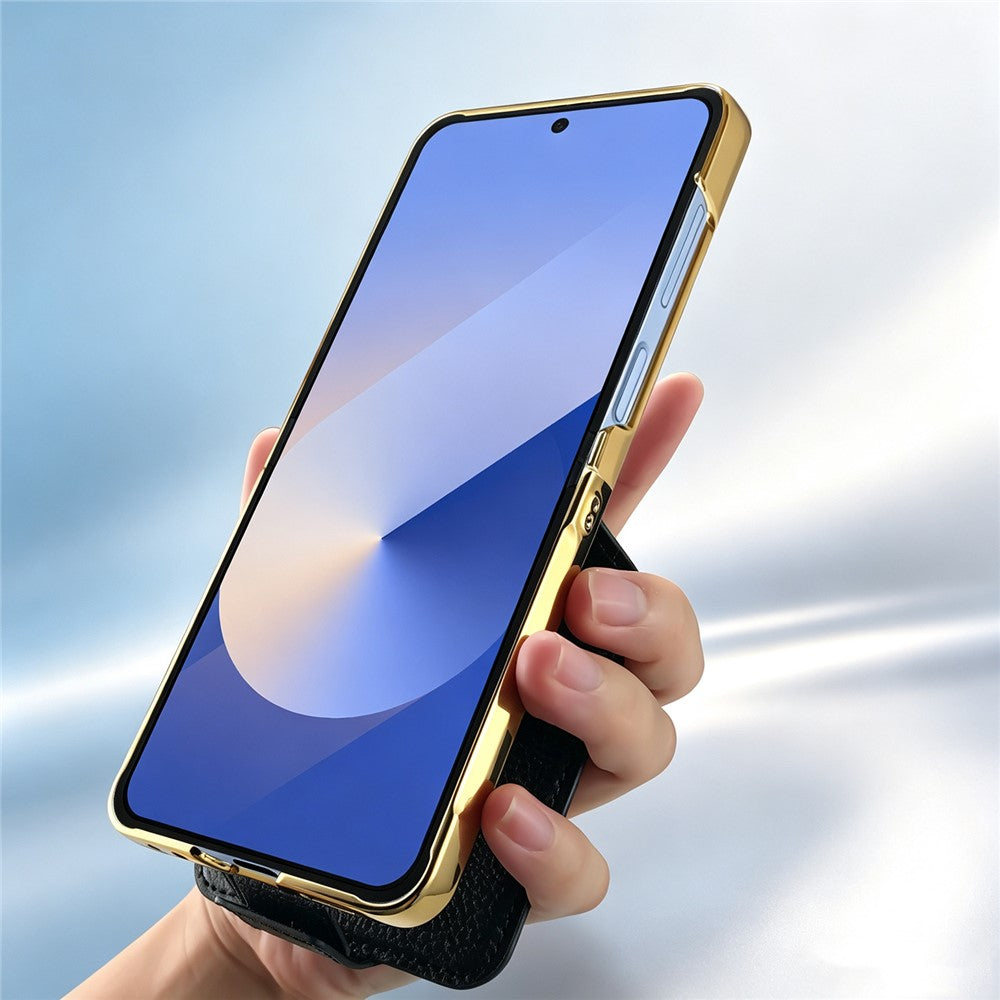 For Samsung Galaxy Z Flip8 Case PU + PC Protective Phone Cover with Finger Holder
